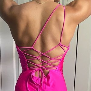 Hot pink dress bought from dancing queen. Only wore once in a prom a month ago